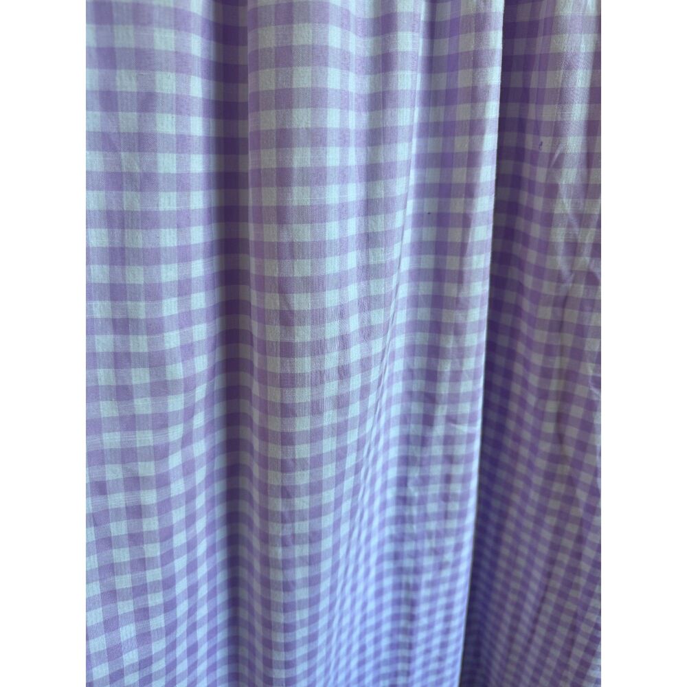 TCEC Gingham Square Neck Smocked Bodice Midi Dress Lavender Purple Medium - Picture 7 of 7